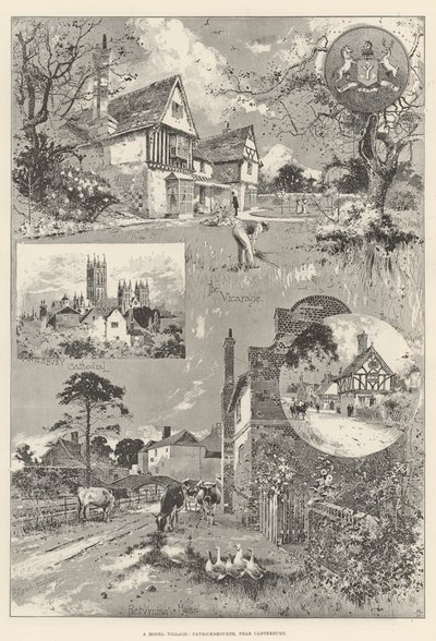 Un pueblo modelo, Patricksbourne, cerca de Canterbury de Joseph Holland Tringham