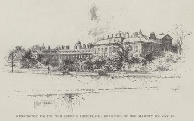 Palacio de Kensington, Lugar de Nacimiento de la Reina, revisitado por Su Majestad el 15 de Mayo de Joseph Holland Tringham
