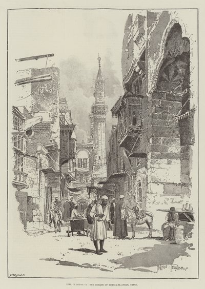 Vida en Egipto, la Mezquita de Sharia-el-Aybar, El Cairo de Joseph Holland Tringham