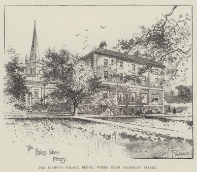 El Palacio del Obispo, Derry, donde se hospedó Lord Salisbury de Joseph Holland Tringham