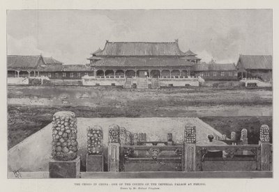 La crisis en China, uno de los patios del Palacio Imperial en Pekín de Joseph Holland Tringham