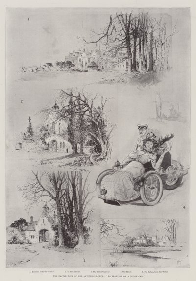 El tour de Pascua del Club de Automóviles, a Beaulieu en un automóvil de Joseph Holland Tringham