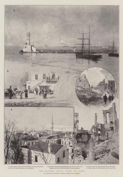 La crisis oriental, vistas de Canea de Joseph Holland Tringham
