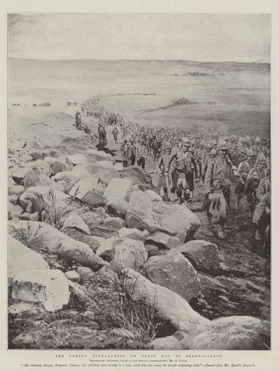 Los Gordon Highlanders en su camino a Elandslaagte de Joseph Holland Tringham