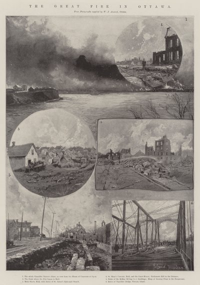 El Gran Incendio en Ottawa de Joseph Holland Tringham