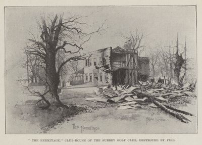 El Hermitage, Casa Club del Surrey Golf Club, destruida por el Fuego de Joseph Holland Tringham
