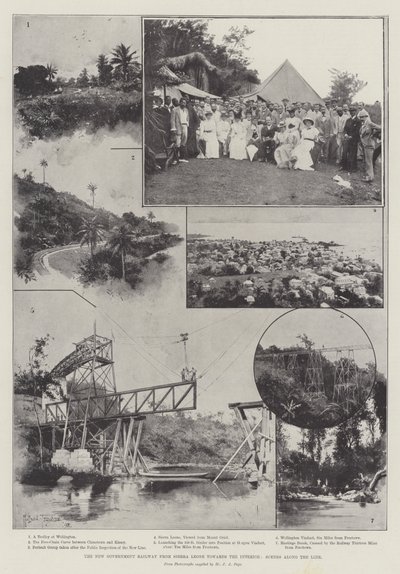 El nuevo ferrocarril del gobierno desde Sierra Leona hacia el interior, escenas a lo largo de la línea de Joseph Holland Tringham