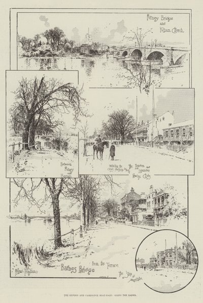 La carrera de botes de Oxford y Cambridge, a lo largo de las orillas de Joseph Holland Tringham