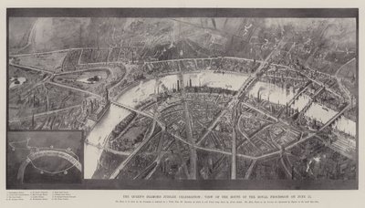 Celebración del Jubileo de Diamante de la Reina, Vista de la Ruta del Desfile Real el 22 de Junio de Joseph Holland Tringham