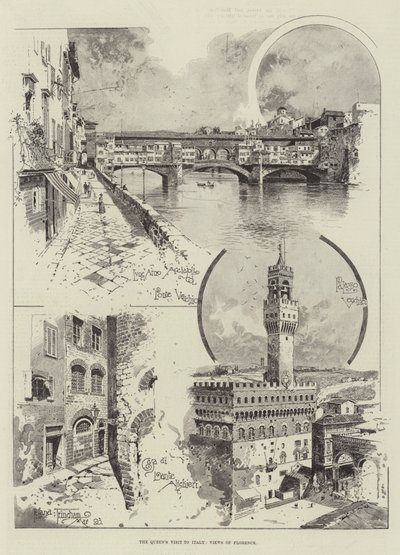 La visita de la Reina a Italia, vistas de Florencia de Joseph Holland Tringham