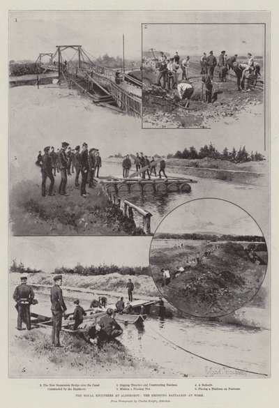 Los Ingenieros Reales en Aldershot, el batallón de puentes en acción de Joseph Holland Tringham