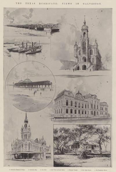 El huracán de Texas, vistas en Galveston de Joseph Holland Tringham