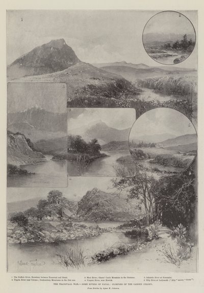 La guerra del Transvaal, algunos ríos de Natal, vislumbres de la colonia jardín de Joseph Holland Tringham