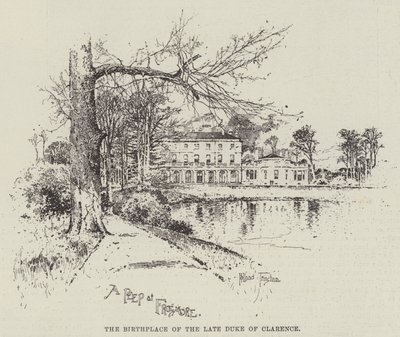 El difunto Duque de Clarence y Avondale, el lugar de nacimiento del difunto Duque de Clarence de Joseph Holland Tringham