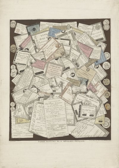 Frans papiergeld Monedas Papeles de la República Francesa (título sobre objeto) de Joseph Hunin