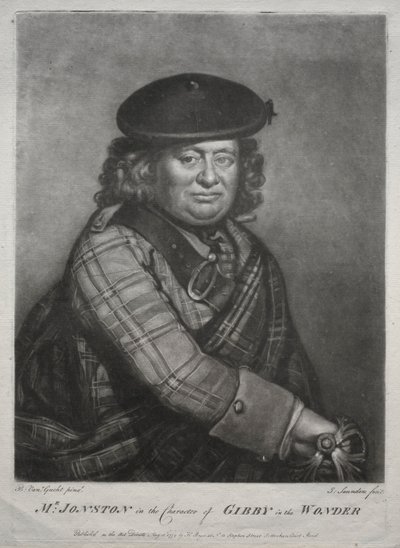 Alexander Jonston en el personaje de Gibby en La Maravilla, 1774 de Joseph I Saunders