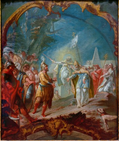 Atila ante el Papa León I de Joseph Ignaz Appiani