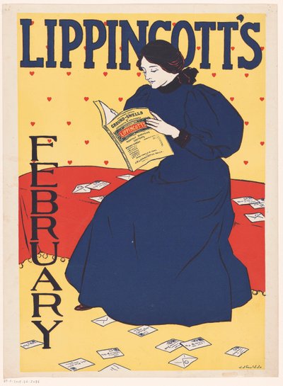 Anuncio del número de febrero de la revista mensual de Lippincott de Joseph J. Gould jr.