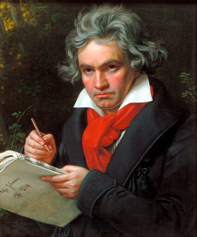 Retrato de Ludwig van Beethoven componiendo la Missa Solemnis, 1820 de Joseph Carl Stieler