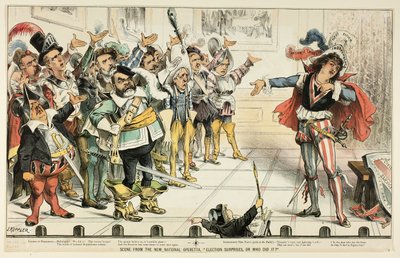 Escena de la Nueva Opereta Nacional, de Puck de Joseph Keppler