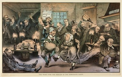La vigilia sobre los restos del Partido Demócrata, de Puck de Joseph Keppler