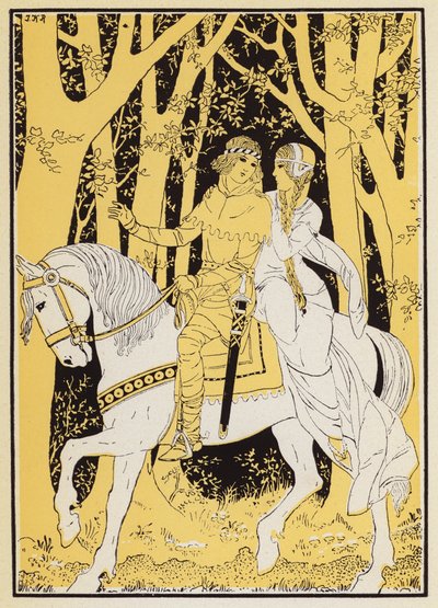Aucassin et Nicolette (litografía en color) de Joseph Kuhn Regnier