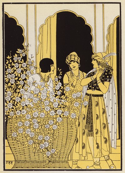 Floire y Blancheflor (litografía en color) de Joseph Kuhn Regnier
