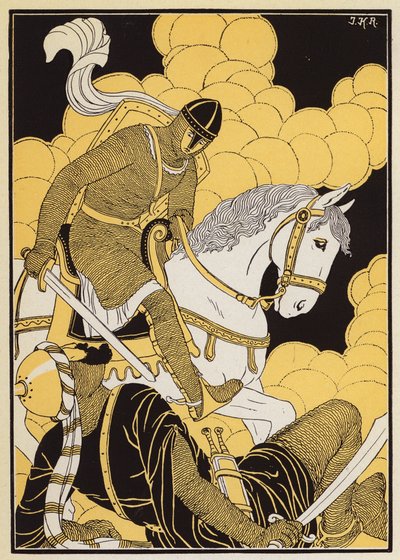 Le Combat de Guillaume Contre le Geant Corsolt (litografía en color) de Joseph Kuhn Regnier