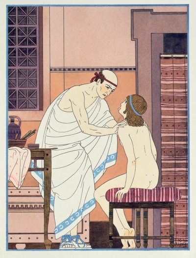Examen de garganta, ilustración de 