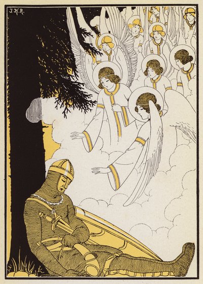 La Mort de Roland (litografía en color) de Joseph Kuhn Regnier