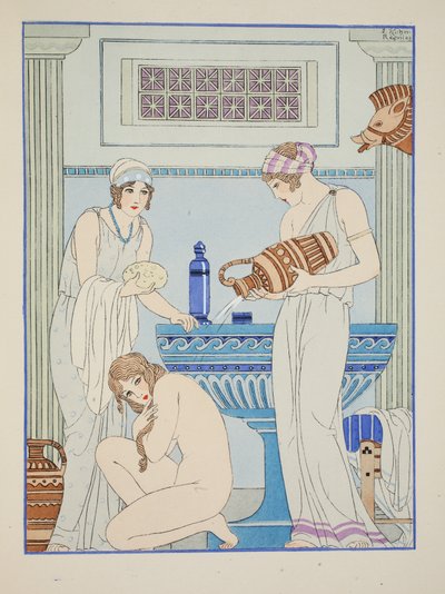 Vertiendo agua sobre el paciente, ilustración de 