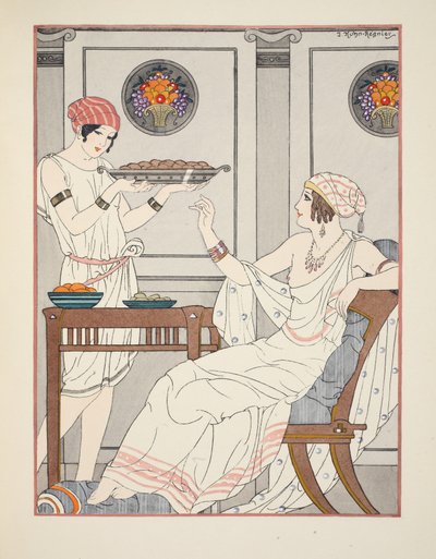 El consumo immoderado de pasteles de sésamo y dulces con miel, ilustración de 