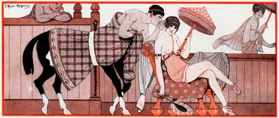 Lo que era, en el período olímpico, Le Prix de Diane - La propina de los jinetes - ilustración de la Vie Parisienne, 1927 de Joseph Kuhn Regnier