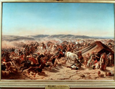 Conquista de Argelia (1830-1847): Captura de la Smalah de Abd el Kader por el Duque de Aumale en Taguin de Joseph Louis Hippolyte Bellange
