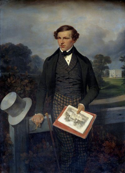 Retrato de Gustave de Maupassant, padre del escritor de Joseph Louis Hippolyte Bellange