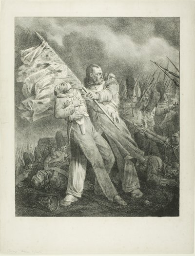 El abanderado herido de Joseph Louis Hippolyte Bellange