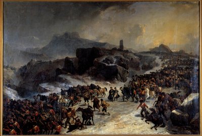 El cruce de la Sierra de Guadarrama en España en diciembre de 1808 por Napoleón I de Joseph Louis Hippolyte Bellange