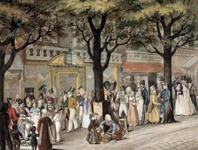 Paseo por un bulevar en París en 1819 de Joseph Louis Hippolyte Bellange