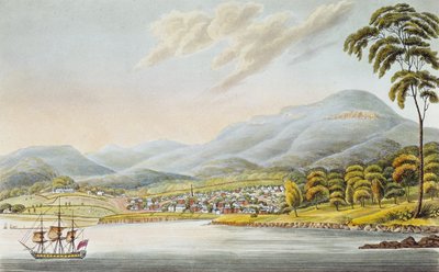Vista de Hobart Town, 1824 de Joseph Lycett