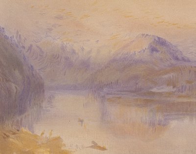 Un lago (litografía en color) de Joseph Mallord William (after) Turner