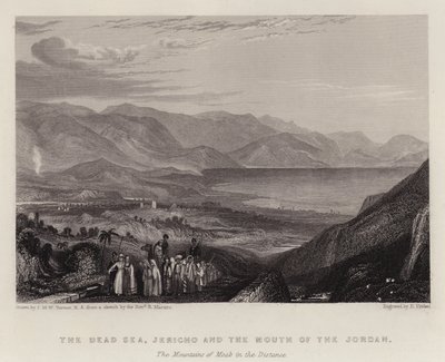 El Mar Muerto, Jericó y la Boca del Jordán, las Montañas de Moab en la Distancia de Joseph Mallord William (after) Turner
