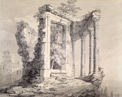 Templo de la Sibila, Tívoli de Joseph Mallord William (attr.to) Turner