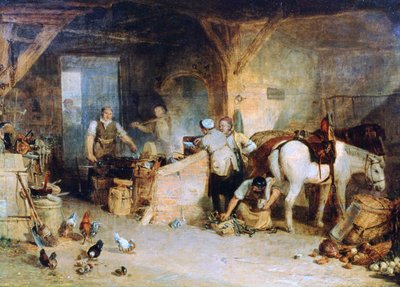 Un herrero rural discutiendo sobre el precio del hierro..., c1807 de Joseph Mallord William Turner