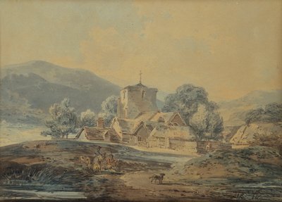 Una iglesia de pueblo rural, c.1794 de Joseph Mallord William Turner