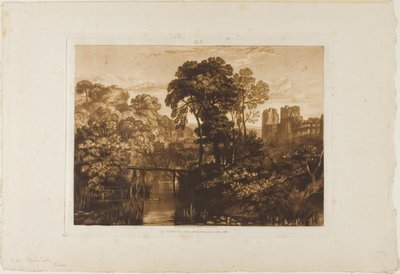 Castillo de Berry Pomeroy, lámina 58 de Liber Studiorum de Joseph Mallord William Turner