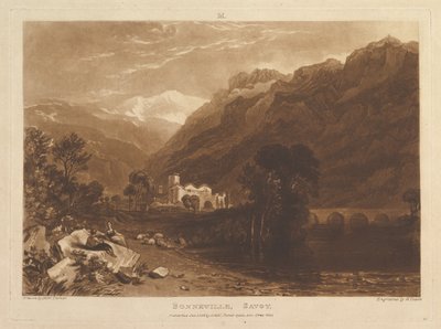 Bonneville, Saboya Liber Studiorum, parte XIII, placa 64, 1 de enero de 1819 de Joseph Mallord William Turner