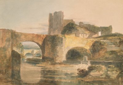 Puente y castillo de Brecon, c.1795 (acuarela sobre papel) de Joseph Mallord William Turner