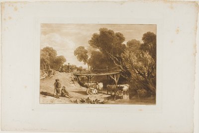 Puente y vacas, lámina 2 de Liber Studiorum de Joseph Mallord William Turner