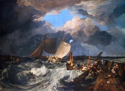 Muelle de Calais con Poissards franceses preparándose para el mar: un paquete inglés llegando de Joseph Mallord William Turner