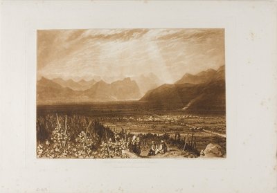 Cadena de los Alpes de Grenoble a Chamberi, lámina 40 de Liber Studiorum de Joseph Mallord William Turner